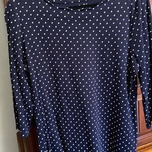 Croft & Barrow Navy Top with White Accents